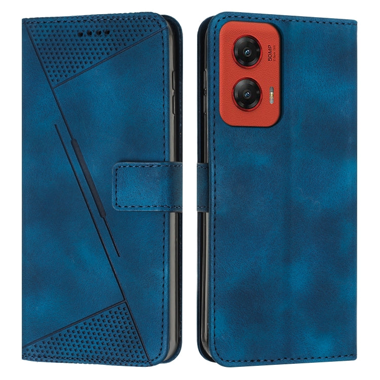 For Motorola Moto G Stylus 5G 2024 Dream Triangle Leather Phone Case with Lanyard(Blue) - Motorola Cases by buy2fix | Online Shopping UK | buy2fix