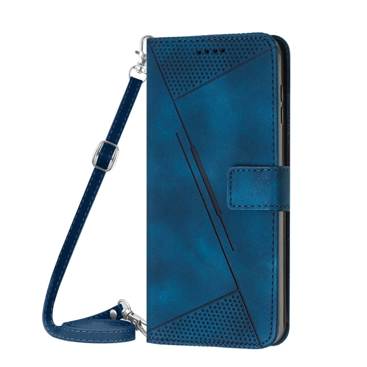 For OnePlus 11 Dream Triangle Leather Phone Case with Lanyard(Blue) - OnePlus Cases by buy2fix | Online Shopping UK | buy2fix