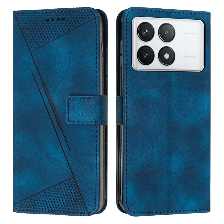 For Xiaomi Redmi K70E Dream Triangle Leather Phone Case with Lanyard(Blue) - K70E Cases by buy2fix | Online Shopping UK | buy2fix