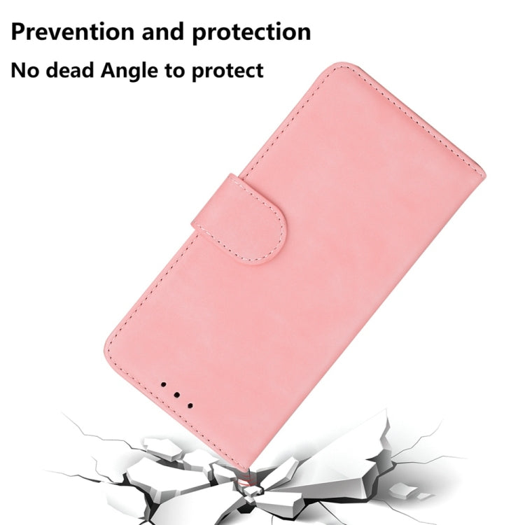 For OnePlus 13 Skin Feel Pure Color Flip Leather Phone Case(Pink) - OnePlus Cases by buy2fix | Online Shopping UK | buy2fix