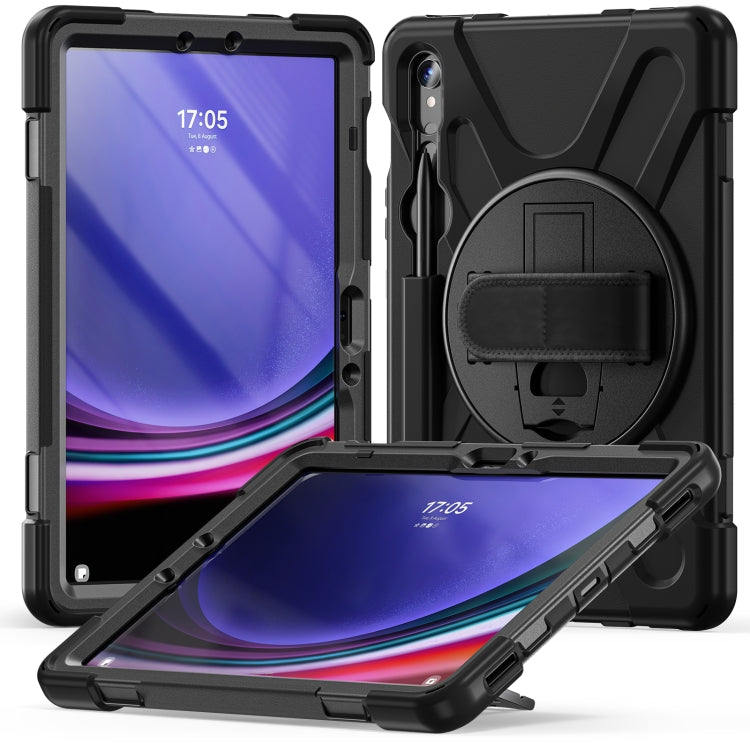 For Samsung Galaxy Tab S9 / S8 / S7 Rotary Handle Grab TPU + PC Tablet Case(Black) - Galaxy Tab S9 Cases by buy2fix | Online Shopping UK | buy2fix