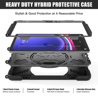 For Samsung Galaxy Tab S9 / S8 / S7 Rotary Handle Grab TPU + PC Tablet Case(Black) - Galaxy Tab S9 Cases by buy2fix | Online Shopping UK | buy2fix