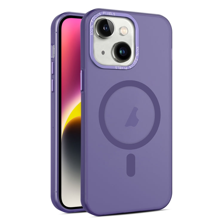 For iPhone 15 Plus MagSafe Frosted Translucent Mist Phone Case(Dark Purple) - iPhone 15 Plus Cases by buy2fix | Online Shopping UK | buy2fix
