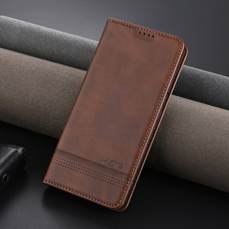 For OPPO Reno12 Pro Global AZNS Magnetic Calf Texture Flip Leather Phone Case(Dark Brown) - Reno12 Pro Cases by AZNS | Online Shopping UK | buy2fix