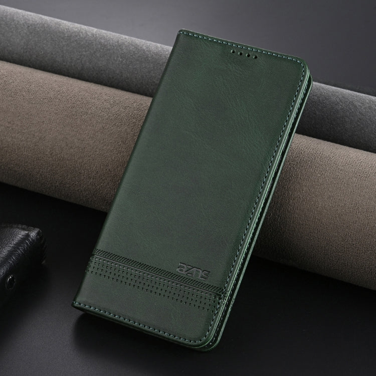 For OPPO Reno12 Pro Global AZNS Magnetic Calf Texture Flip Leather Phone Case(Dark Green) - Reno12 Pro Cases by AZNS | Online Shopping UK | buy2fix