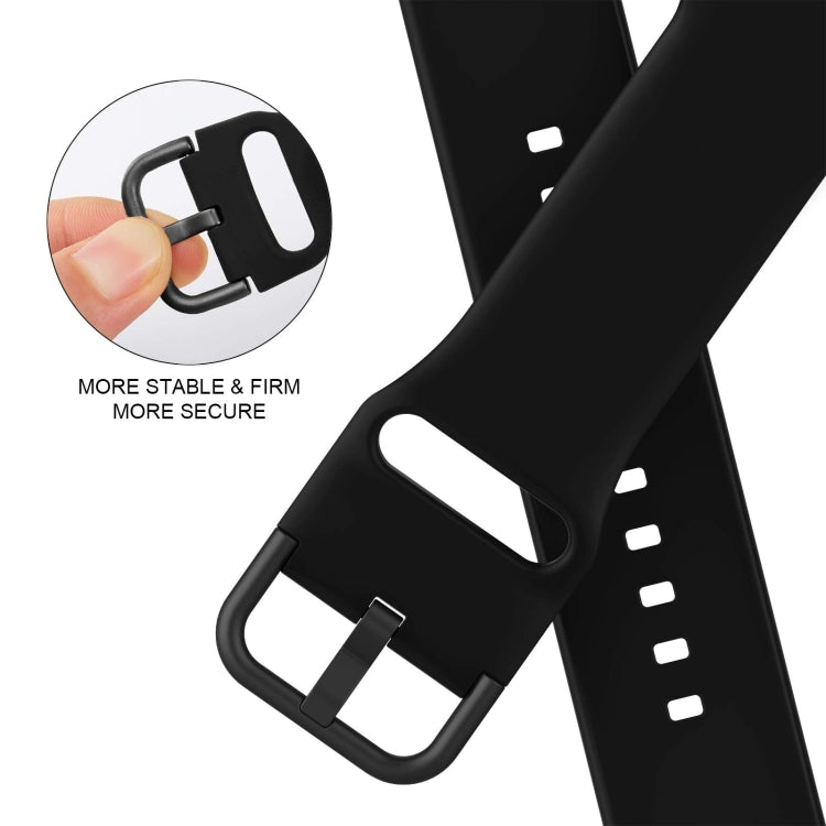 For Apple Watch Series 4 40mm Pin Buckle Silicone Watch Band(Black) - Watch Bands by buy2fix | Online Shopping UK | buy2fix