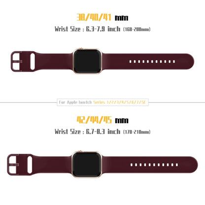 For Apple Watch 38mm Pin Buckle Silicone Watch Band(Wine Red) - Watch Bands by buy2fix | Online Shopping UK | buy2fix