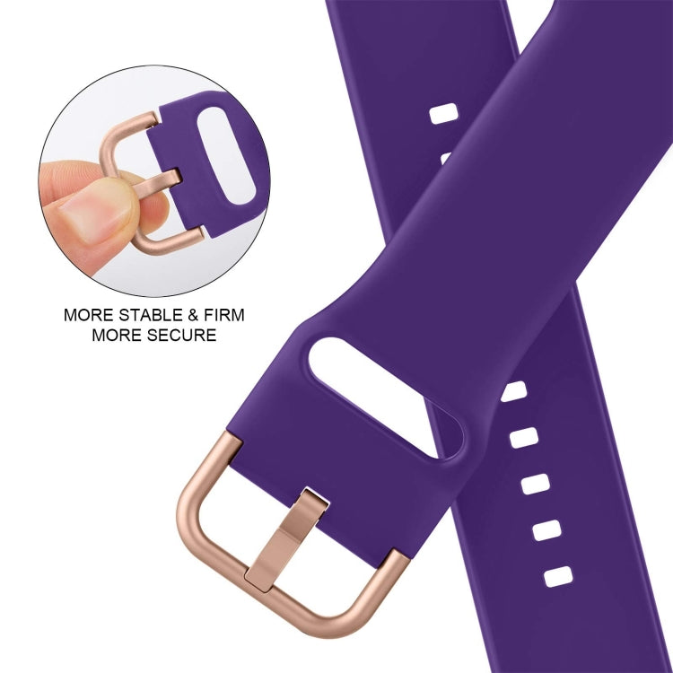 For Apple Watch SE 2023 40mm Pin Buckle Silicone Watch Band(Purple) - Watch Bands by buy2fix | Online Shopping UK | buy2fix