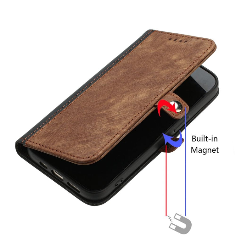 For iPhone 16 Side Buckle Double Fold Hand Strap Leather Phone Case(Brown) - iPhone 16 Cases by buy2fix | Online Shopping UK | buy2fix