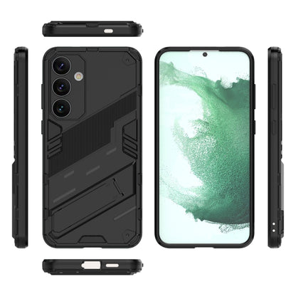 For Samsung Galaxy S24+ 5G Punk Armor 2 in 1 PC + TPU Shockproof Phone Case with Invisible Holder(Black) - Galaxy S24+ 5G Cases by buy2fix | Online Shopping UK | buy2fix