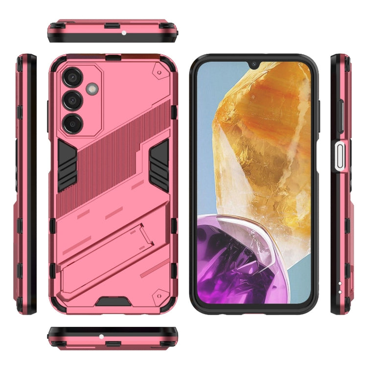 For Samsung Galaxy M15 5G Global Punk Armor 2 in 1 PC + TPU Shockproof Phone Case with Invisible Holder(Light Red) - Galaxy Phone Cases by buy2fix | Online Shopping UK | buy2fix