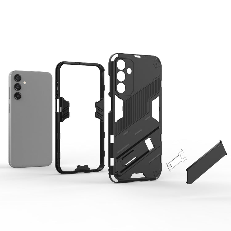 For Samsung Galaxy M15 5G Global Punk Armor 2 in 1 PC + TPU Shockproof Phone Case with Invisible Holder(Light Red) - Galaxy Phone Cases by buy2fix | Online Shopping UK | buy2fix