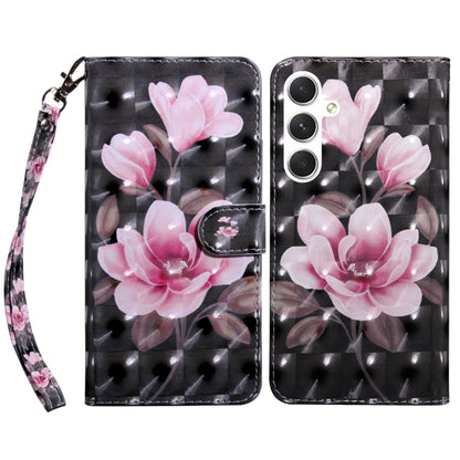 For Samsung Galaxy S24 5G 3D Painted Leather Phone Case(Pink Flower) - Galaxy S24 5G Cases by buy2fix | Online Shopping UK | buy2fix