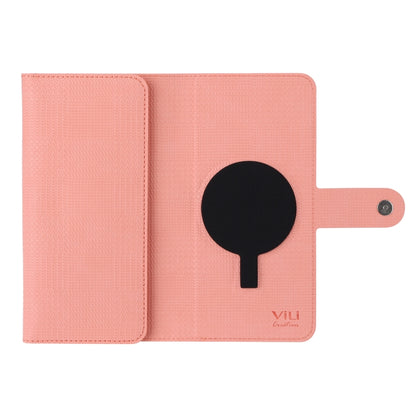 For iPhone 13 Pro Max ViLi GHB Series MagSafe Magnetic Zipper Leather Phone Case(Pink) - iPhone 13 Pro Max Cases by ViLi | Online Shopping UK | buy2fix