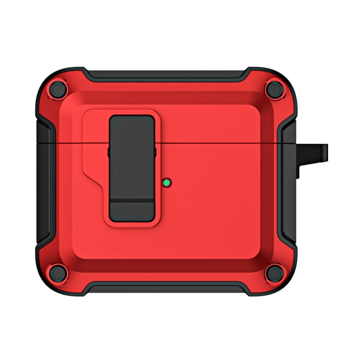 For AirPods 3 TPU + PC Wireless Bluetooth Earphone Protective Case with Switch Lock & Hook(Red) - For AirPods 3 by buy2fix | Online Shopping UK | buy2fix