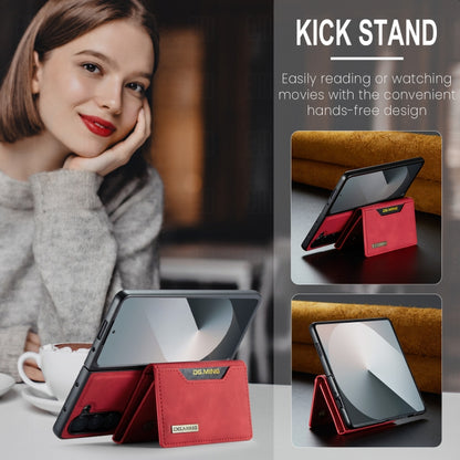 For Samsung Galaxy Z Fold6 DG.MING M2 Series 3-Fold Multi Card Bag + Magnetic Phone Case(Red) - Galaxy Z Fold6 5G Cases by DG.MING | Online Shopping UK | buy2fix