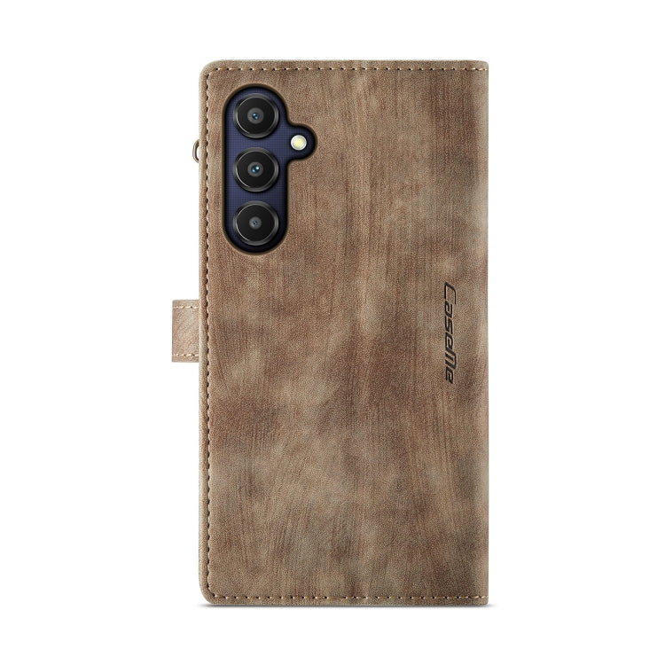 For Samsung Galaxy A25 4G CaseMe C30 Card Slots Zipper Wallet Leather Phone Case(Brown) - Galaxy Phone Cases by CaseMe | Online Shopping UK | buy2fix