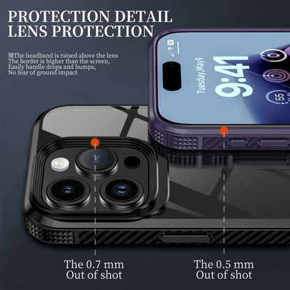 For iPhone 15 Pro Max iPAKY MG Series Transparent PC+TPU Phone Case(Purple) - iPhone 15 Pro Max Cases by iPAKY | Online Shopping UK | buy2fix