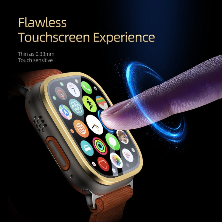 For Apple Watch Ultra 49mm / Ultra 2 49mm DUX DUCIS 2 in 1 Aluminum Alloy Frame Tempered Glass Screen Protector(Gold) - Others by DUX DUCIS | Online Shopping UK | buy2fix