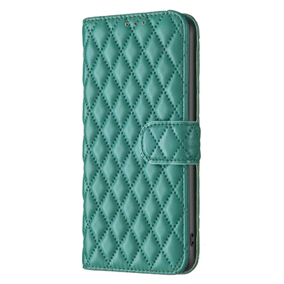 For Motorola Moto G54 5G EU Edition Diamond Lattice Wallet Flip Leather Phone Case(Green) - Motorola Cases by buy2fix | Online Shopping UK | buy2fix