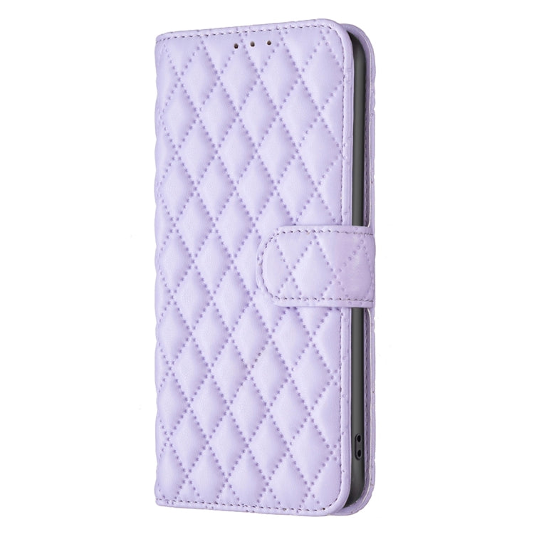 For Motorola Moto G84 Diamond Lattice Wallet Flip Leather Phone Case(Purple) - Motorola Cases by buy2fix | Online Shopping UK | buy2fix