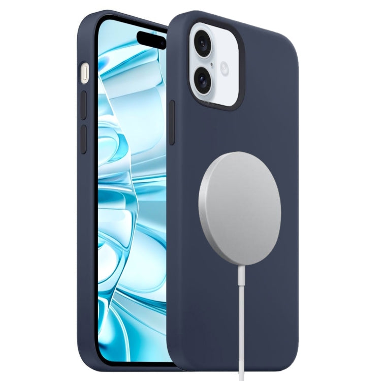 For iPhone 16 Plus Liquid Silicone Full Coverage MagSafe Phone Case(Navy Blue) - iPhone 16 Plus Cases by buy2fix | Online Shopping UK | buy2fix