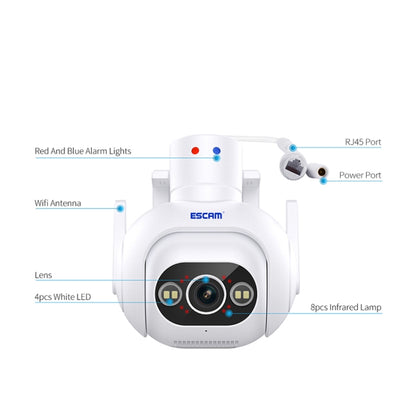 ESCAM PT304 HD 4MP Humanoid Detection Tracking WiFi Connection Sound Alarm Intelligent Night Vision H.265 Camera(AU Plug) - Wireless Camera by ESCAM | Online Shopping UK | buy2fix