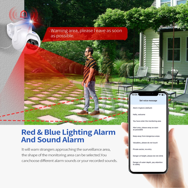 ESCAM PT304 HD 4MP Humanoid Detection Tracking WiFi Connection Sound Alarm Intelligent Night Vision H.265 Camera(US Plug) - Wireless Camera by ESCAM | Online Shopping UK | buy2fix