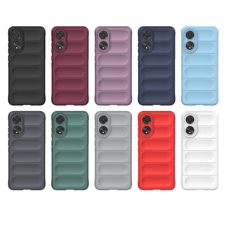 For OPPO A78 4G Global Magic Shield TPU + Flannel Phone Case(Grey) - OPPO Cases by buy2fix | Online Shopping UK | buy2fix