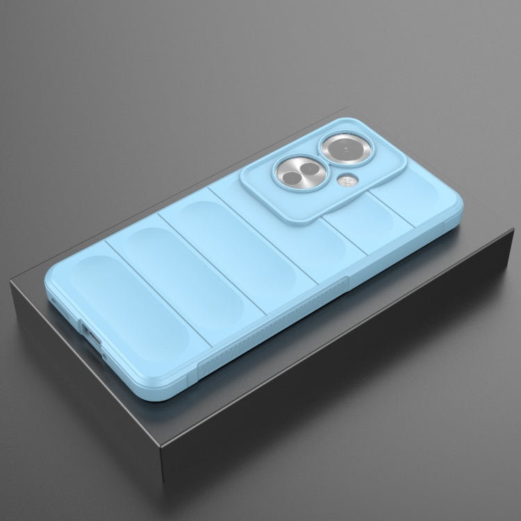 For OPPO Reno11 F 5G Global Magic Shield TPU + Flannel Phone Case(Light Blue) - Reno11 F Cases by buy2fix | Online Shopping UK | buy2fix