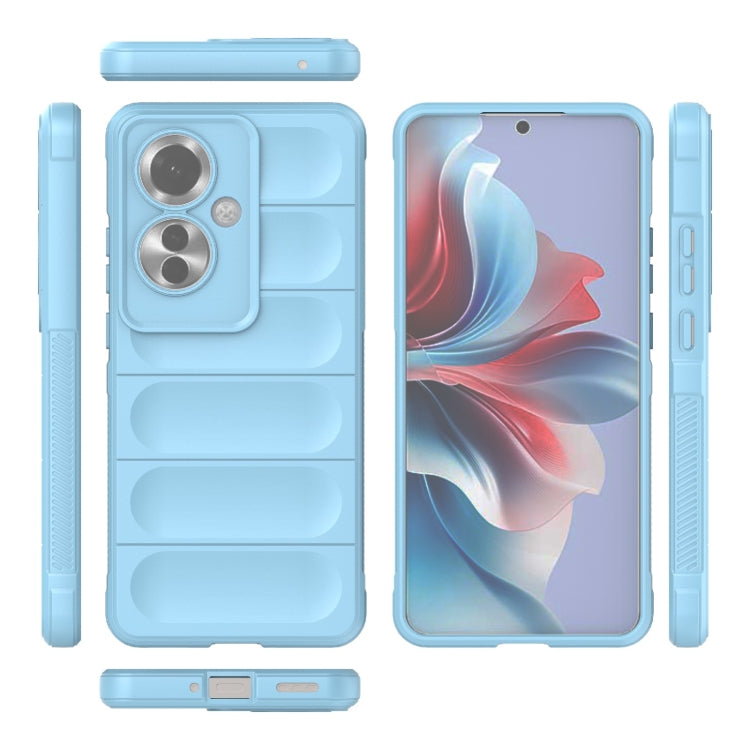 For OPPO Reno11 F 5G Global Magic Shield TPU + Flannel Phone Case(Light Blue) - Reno11 F Cases by buy2fix | Online Shopping UK | buy2fix