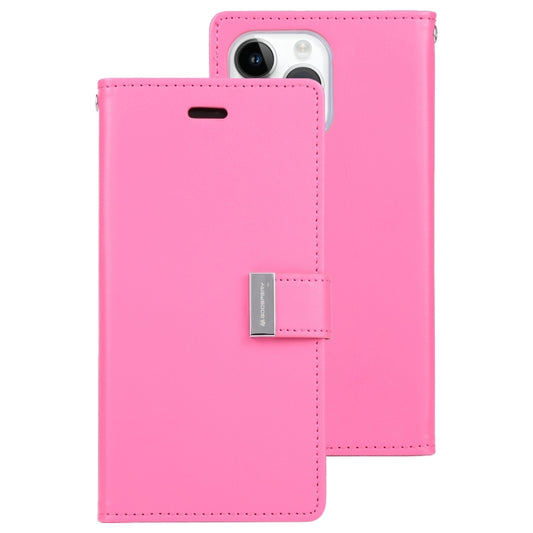 For iPhone 15 Pro Max GOOSPERY RICH DIARY Crazy Horse Texture Leather Phone Case(Rose Red) - iPhone 15 Pro Max Cases by GOOSPERY | Online Shopping UK | buy2fix