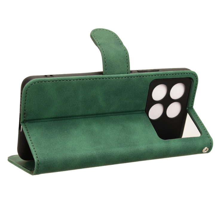 For Xiaomi Redmi K70 / K70 Pro Skin Feel Magnetic Flip Leather Phone Case(Green) - K70 Pro Cases by buy2fix | Online Shopping UK | buy2fix