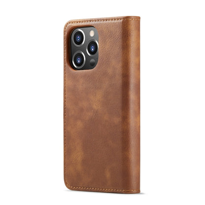 For iPhone 15 Pro DG.MING Crazy Horse Texture Detachable Magnetic Leather Phone Case(Brown) - iPhone 15 Pro Cases by DG.MING | Online Shopping UK | buy2fix