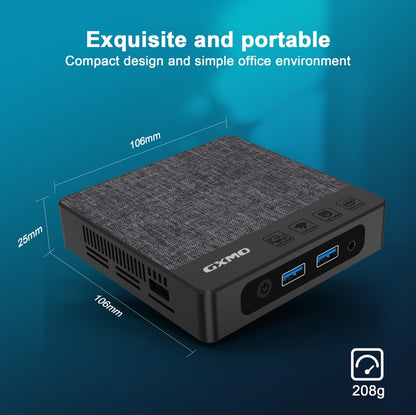 GXMO N42 Windows 11 Intel Gemini Lake N4020C Mini PC NVME SSD WiFi Mini Desktop Computer, Specification:6GB+64GB+256GB(Black) - Windows Mini PCs by GXMO | Online Shopping UK | buy2fix