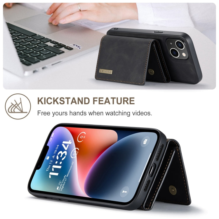 For iPhone 15 DG.MING M1 Series 3-Fold Multi Card Wallet Leather Phone Case(Black) - iPhone 15 Cases by DG.MING | Online Shopping UK | buy2fix