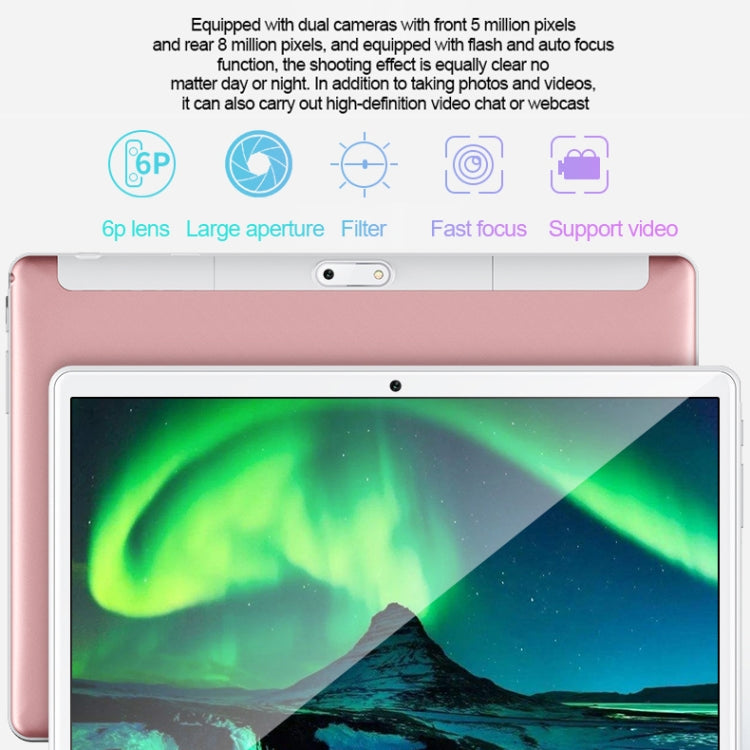 BDF S10 3G Phone Call Tablet PC 10.1 inch, 2GB+32GB, Android 9.0 MTK6735 Octa Core, Support Dual SIM, EU Plug(Pink) - BDF by BDF | Online Shopping UK | buy2fix