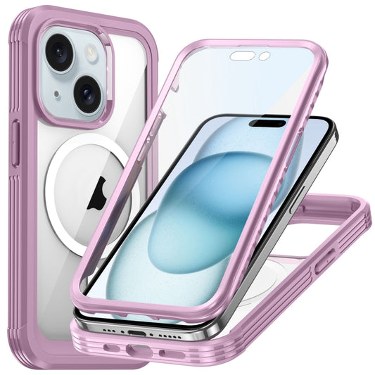 For iPhone 15 Plus Life Waterproof MagSafe Magnetic Rugged Phone Case(Pink) - iPhone 15 Plus Cases by buy2fix | Online Shopping UK | buy2fix