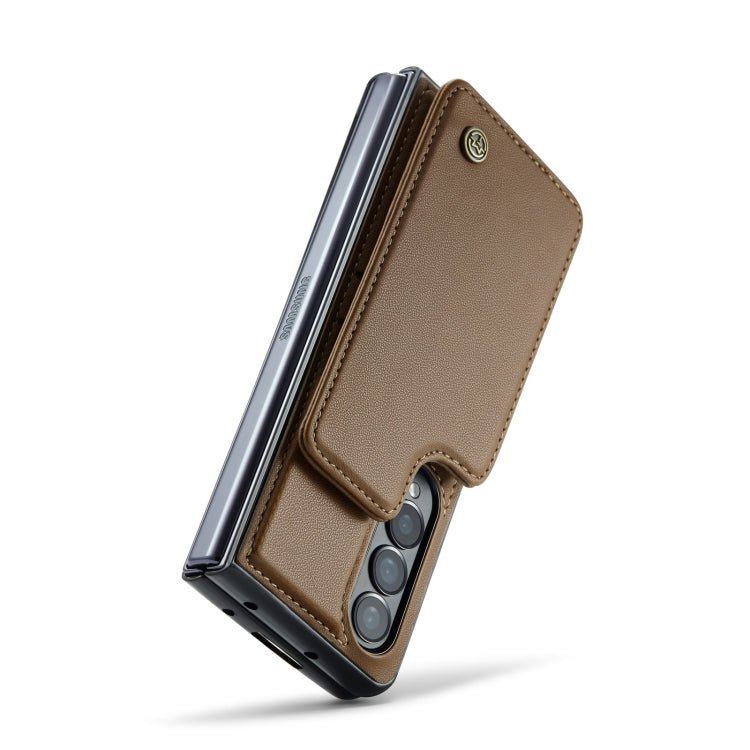 For Samsung Galaxy Z Fold3 5G CaseMe C22 PC+TPU Business Style RFID Anti-theft Leather Phone Case(Brown) - Galaxy Phone Cases by CaseMe | Online Shopping UK | buy2fix