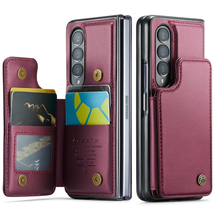 For Samsung Galaxy Z Fold3 5G CaseMe C22 PC+TPU Business Style RFID Anti-theft Leather Phone Case(Wine Red) - Galaxy Phone Cases by CaseMe | Online Shopping UK | buy2fix