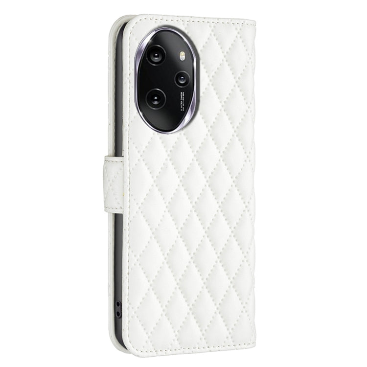 For Honor 100 Pro Diamond Lattice Wallet Flip Leather Phone Case(White) - Honor Cases by buy2fix | Online Shopping UK | buy2fix