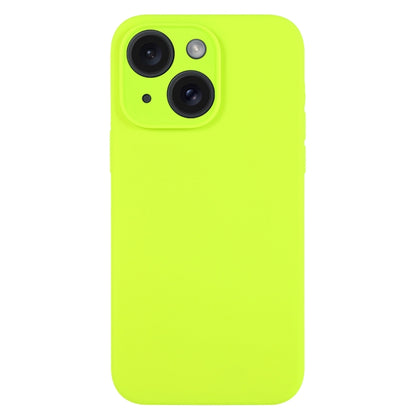 For iPhone 15 Pure Color Liquid Silicone Fine Pore Phone Case(Bright Green) - iPhone 15 Cases by buy2fix | Online Shopping UK | buy2fix