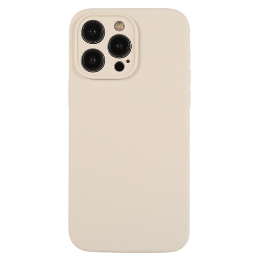 For iPhone 12 Pro Pure Color Liquid Silicone Fine Pore Phone Case(Antique White) - iPhone 12 / 12 Pro Cases by buy2fix | Online Shopping UK | buy2fix