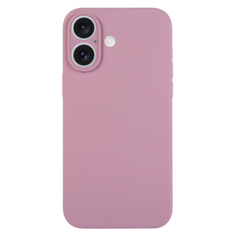 For iPhone 16 Pure Color Liquid Silicone Fine Pore Phone Case(Black Currant) - iPhone 16 Cases by buy2fix | Online Shopping UK | buy2fix