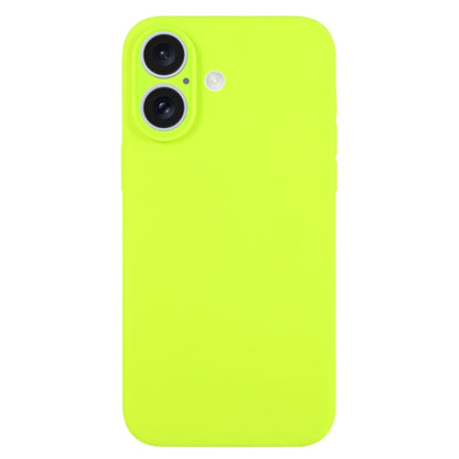 For iPhone 16 Pure Color Liquid Silicone Fine Pore Phone Case(Bright Green) - iPhone 16 Cases by buy2fix | Online Shopping UK | buy2fix