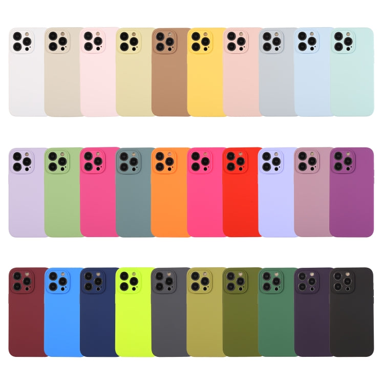 For iPhone 14 Pro Pure Color Liquid Silicone Fine Pore Phone Case(Black Currant) - iPhone 14 Pro Cases by buy2fix | Online Shopping UK | buy2fix