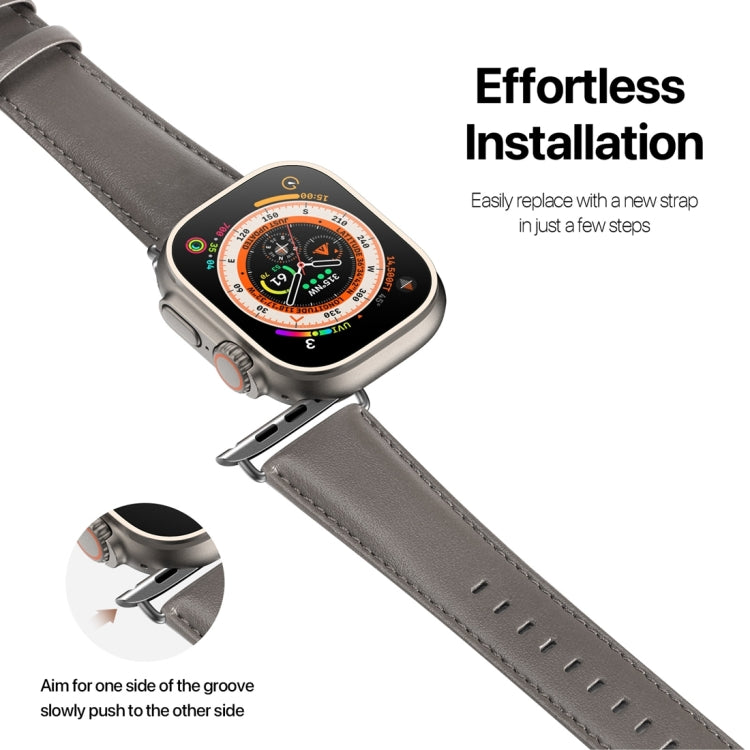 For Apple Watch 4 40mm DUX DUCIS YS Series Genuine Leather Watch Band(Grey) - Watch Bands by DUX DUCIS | Online Shopping UK | buy2fix