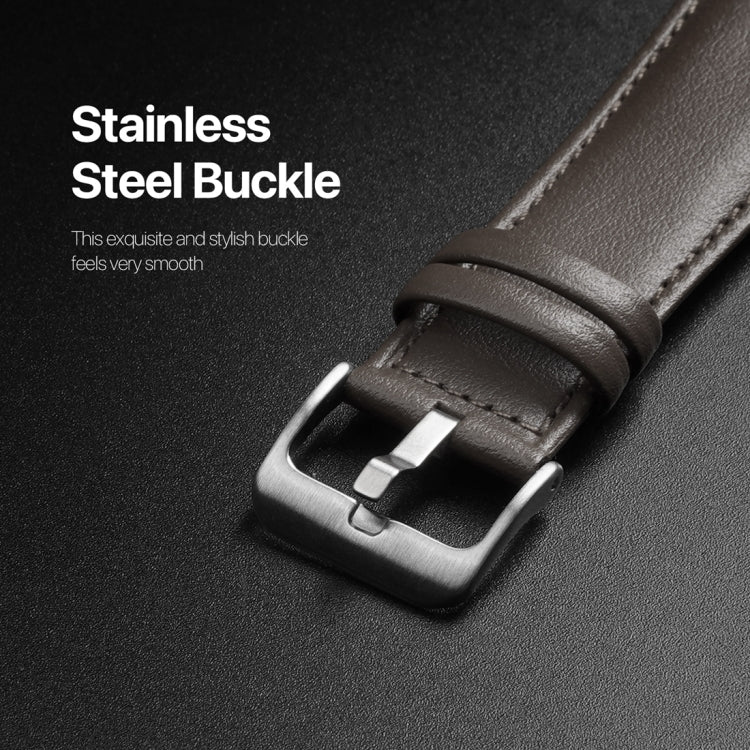 For Apple Watch 3 38mm DUX DUCIS YS Series Genuine Leather Watch Band(Grey) - Watch Bands by DUX DUCIS | Online Shopping UK | buy2fix