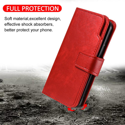 For iPhone 16 Pro Tri-Fold 9-Card Wallets Leather Phone Case(Red) - iPhone 16 Pro Cases by buy2fix | Online Shopping UK | buy2fix