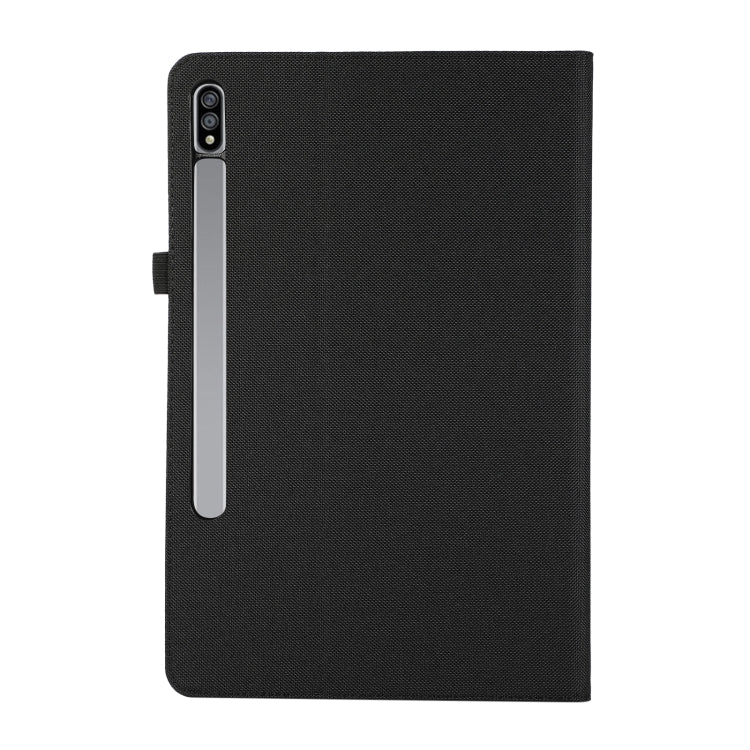 For Samsung Galaxy Tab S9 Horizontal Flip TPU + Fabric PU Leather Tablet Case(Black) - Galaxy Tab S9 Cases by buy2fix | Online Shopping UK | buy2fix